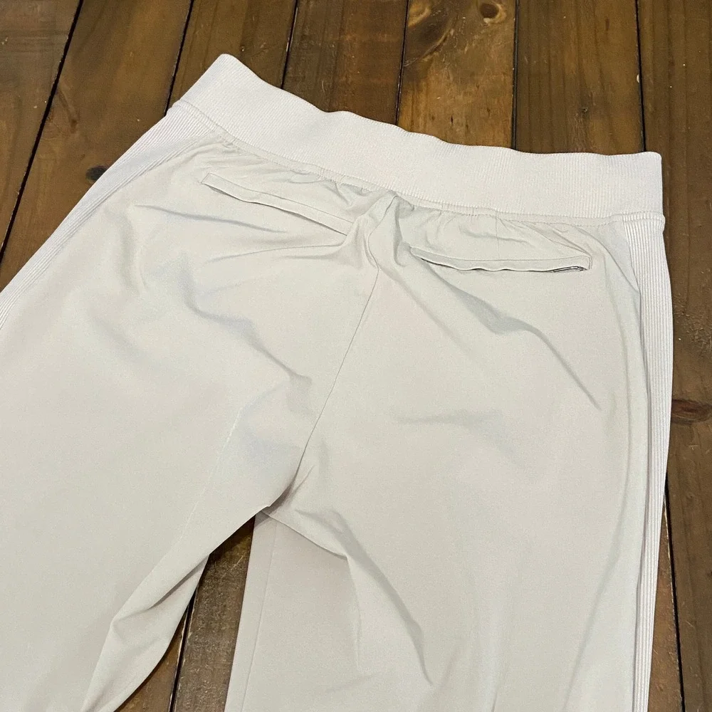 Athleta Brooklyn Ankle Pants Womens 0 Beige Stone Tapered Stretch Travel 198677